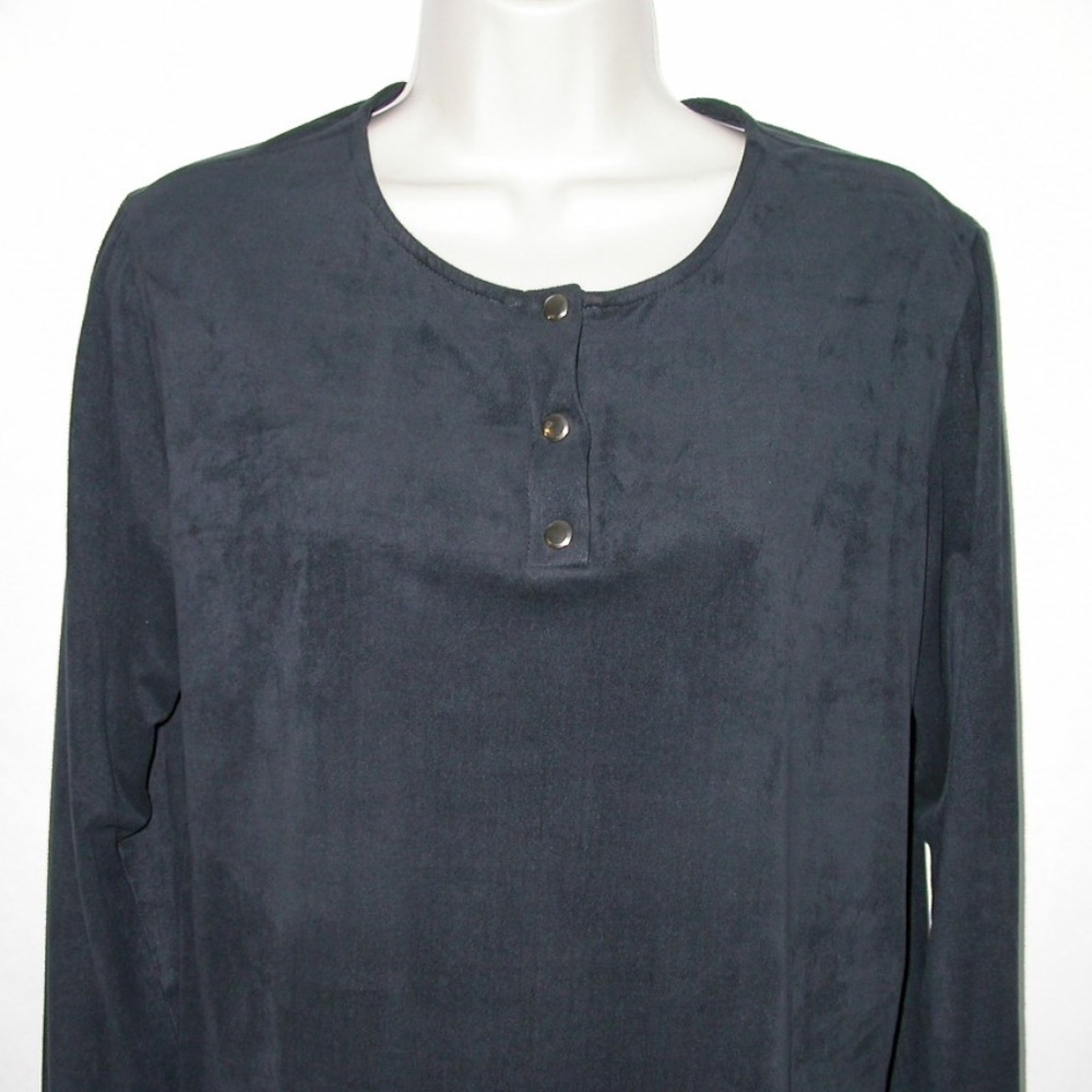 Luna Luz Super Soft Faux Suede Shirt Dress Large